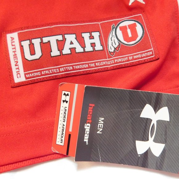 Under Armour Heat Gear UTAH NCAA Red Jersey Men's XXL NEW - Picture 2 of 7